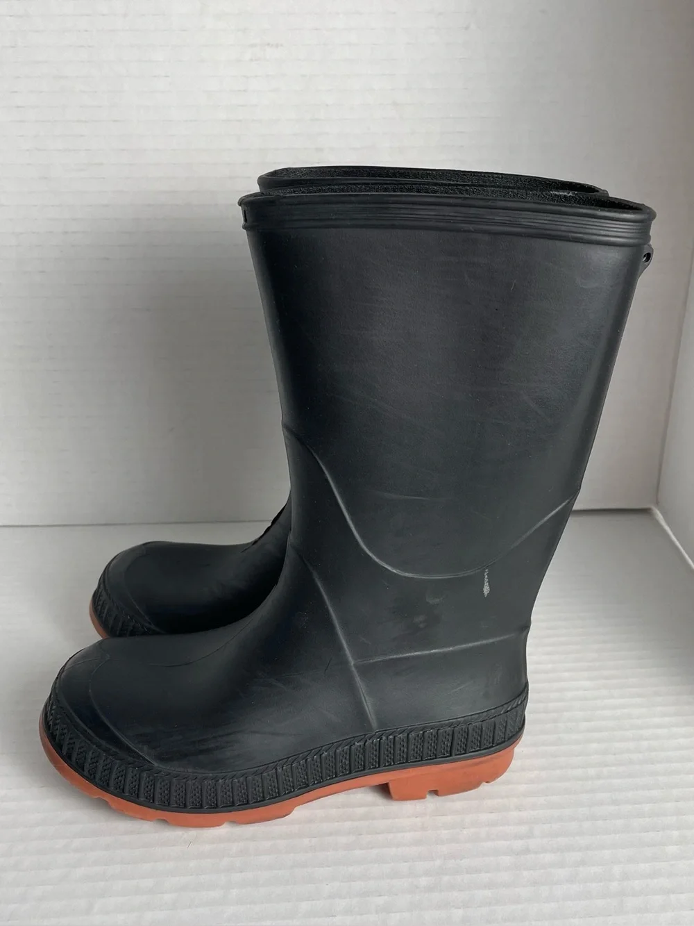 Wonder Nation Boys Chore Rain Boots Boys Size 9/10 Black Outdoor Play